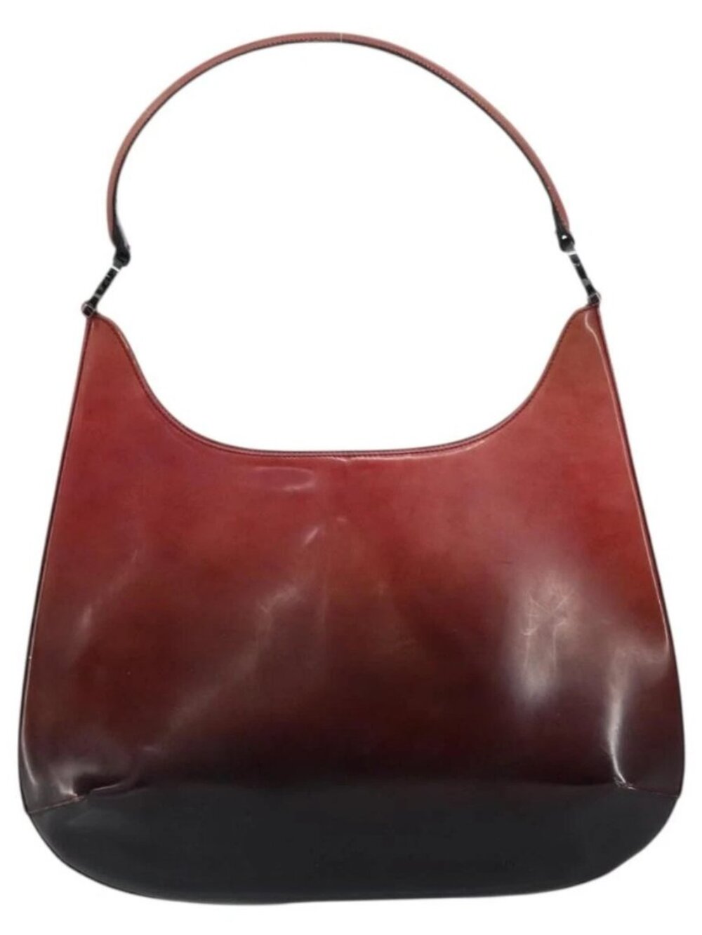 Salvatore Ferragamo Gancini Shoulder Bag Patent leather Red Silver Auth 160692 - Picture 2 of 14